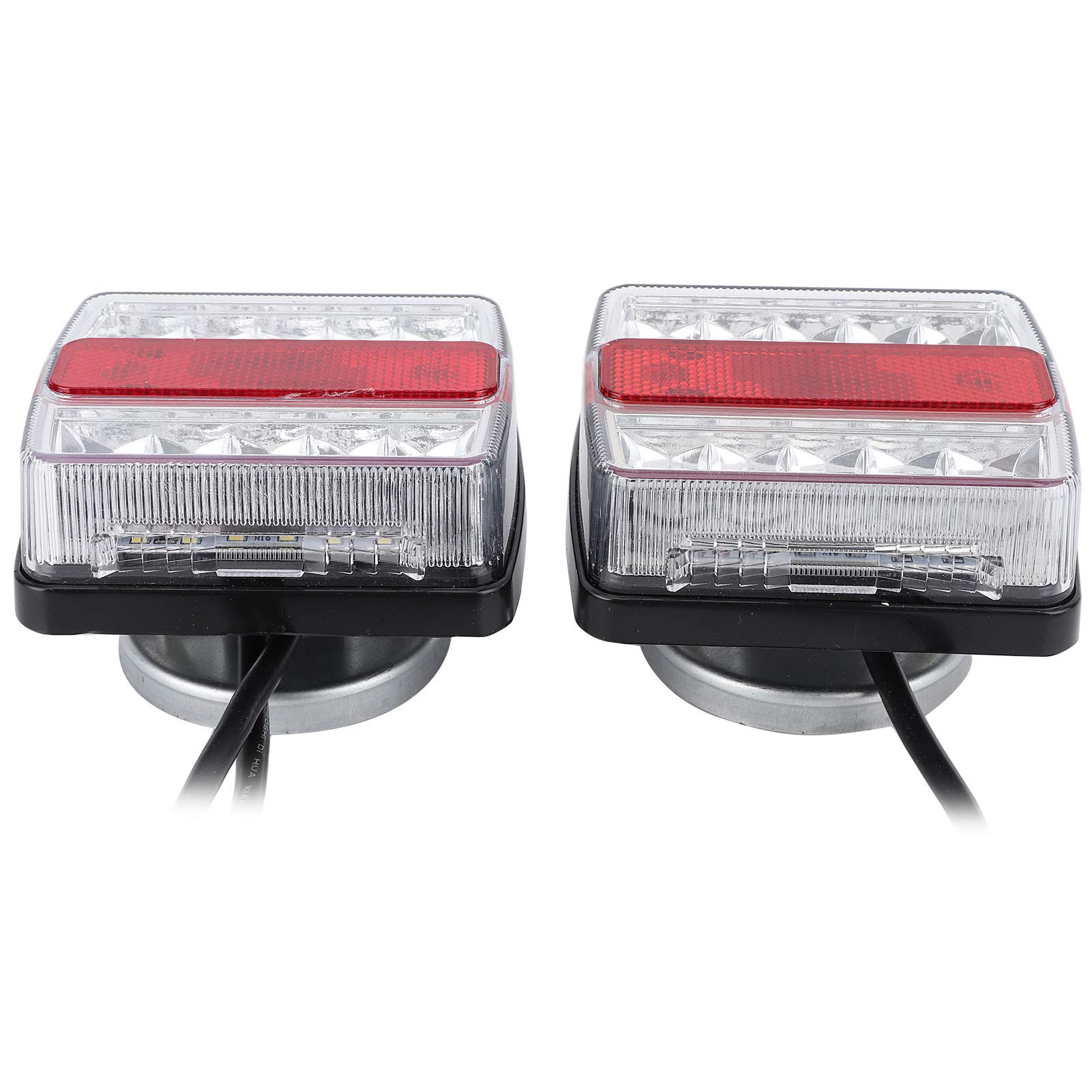 lyrlody Magnetyczne światła Holownicze do Przyczep, 16-diody LED Tylne | Metalowa Obudowa, 12V, Wtyczka 7-pinowa, Pozycja Tylna, Kierunek, Hamulec, Odblask, światło Tablicy Rejestracyjnej, do