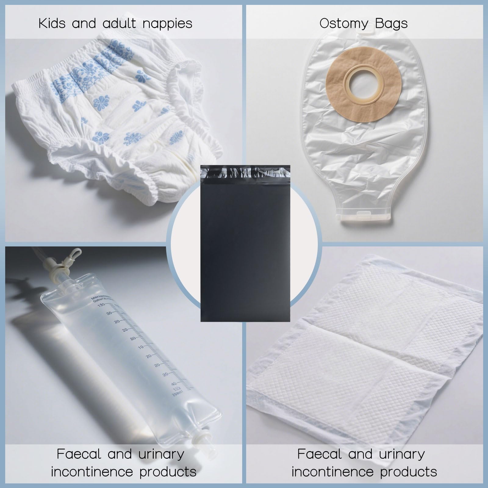 Bolsas de eliminación de ostomía, suministros de colostomía, alto sellado que evita olores y fugas, diseño antimiradas para residuos de colostomía, pañales, almohadillas para incontinencia, 7.87 x
