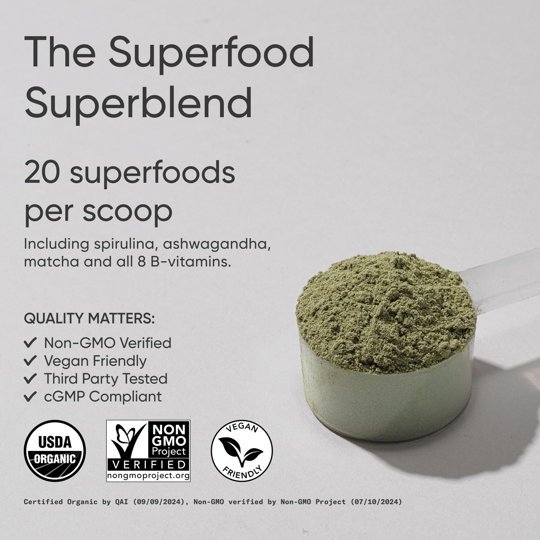 Sports Research® Organic Greens Powder, 7.05oz (Natural Flavor) — Amazon image 2