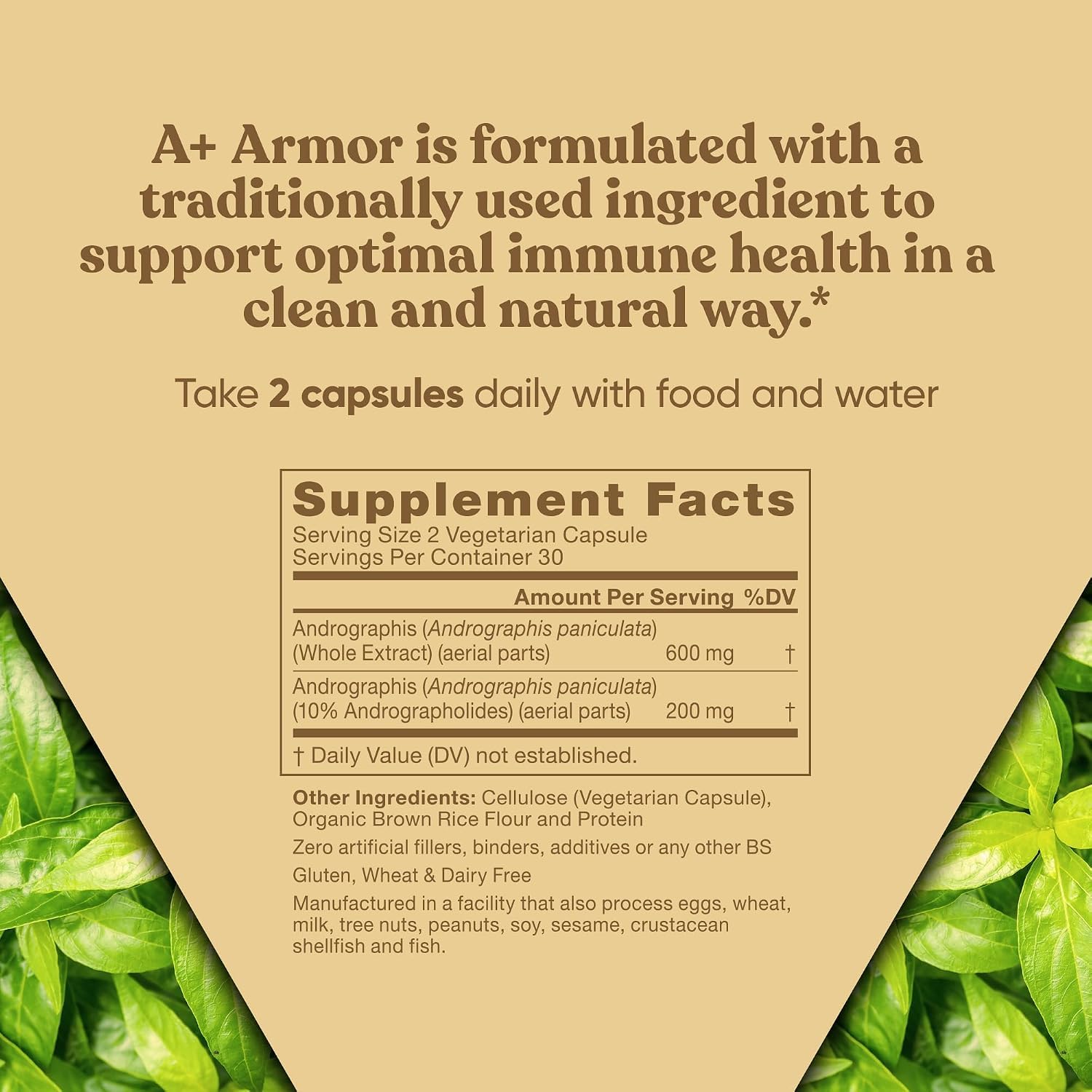 Eu Natural A+ Armor Andrographis Paniculata, 800 mg, 60 Vegan Capsules — Amazon image 6