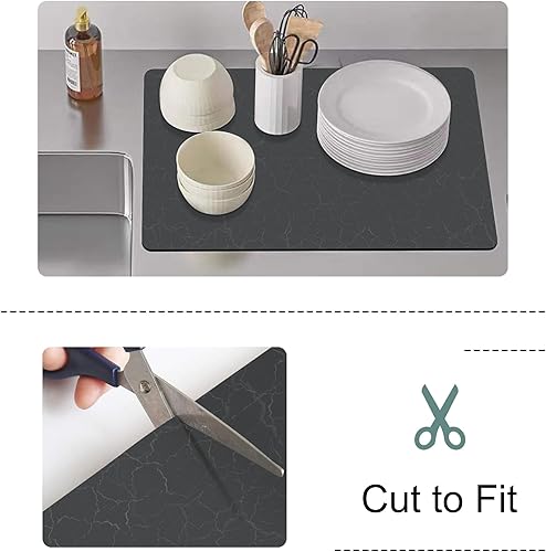 Miniatura 5 de Tapete para cafetera para encimeras, accesorios de barra de café para debajo de la alfombrilla de la máquina de café, 19 x 12 pulgadas, tapete de