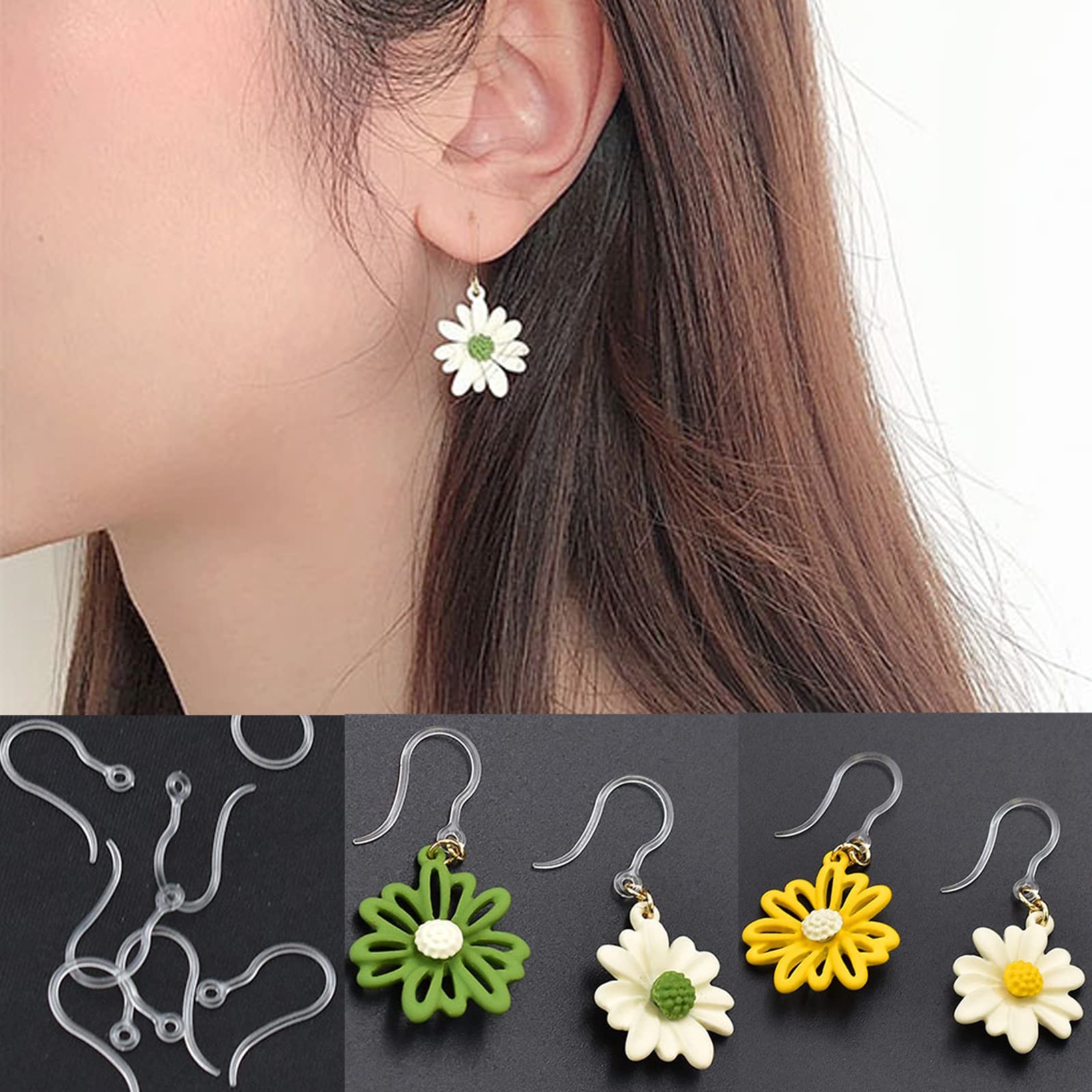 100 Crochet De Boucle D'oreille En Résine Transparente En Gros Pour