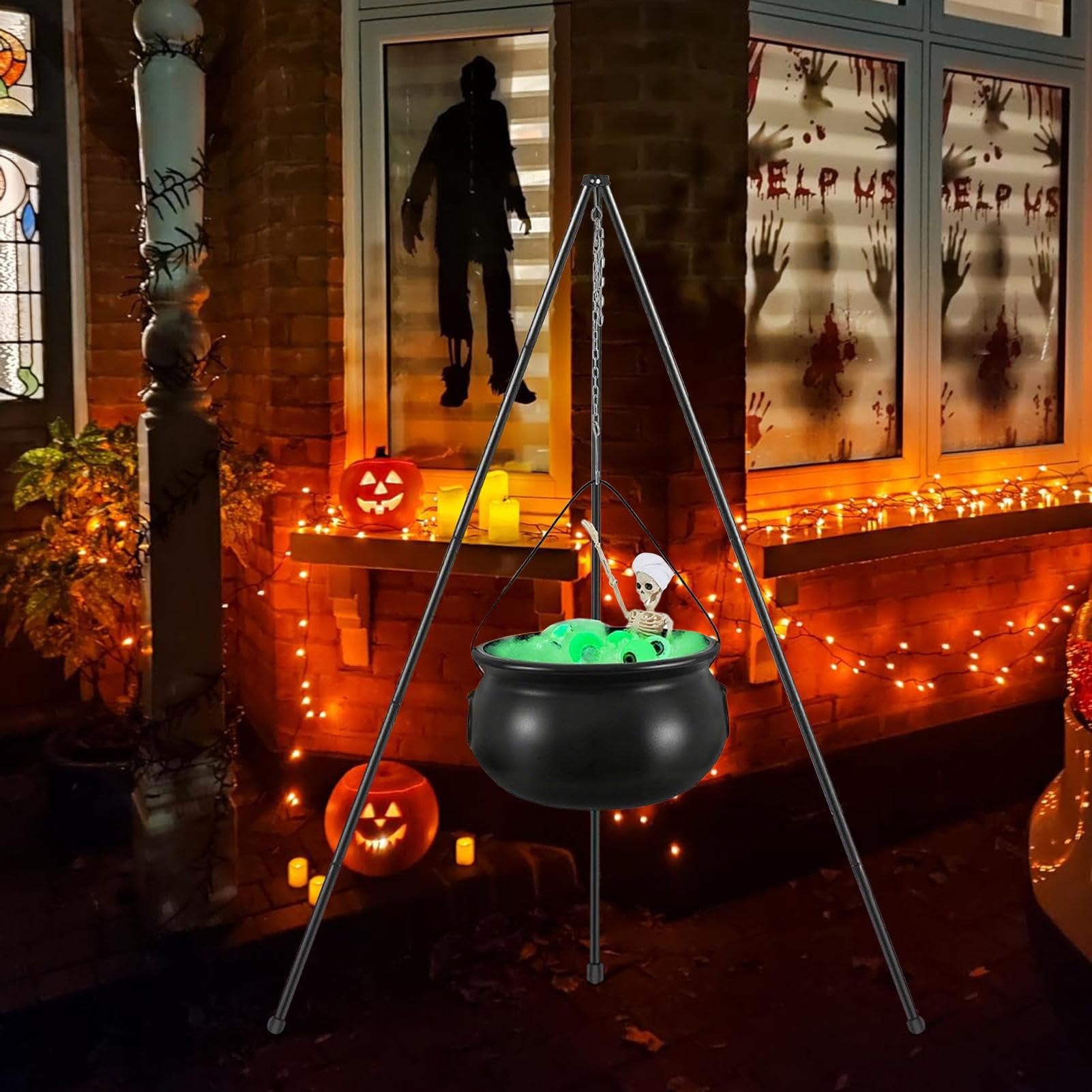 Kocio?ek Czarownicy Halloween, Halloweenowy Kocio? Wied?my do Dekoracji Ogrodu, Dekoracje ?wi?teczne Do Strasznego Domu Zewn?trz Do Wn?trz Ganku Trawnik Wej?cie ?cie?ka Impreza