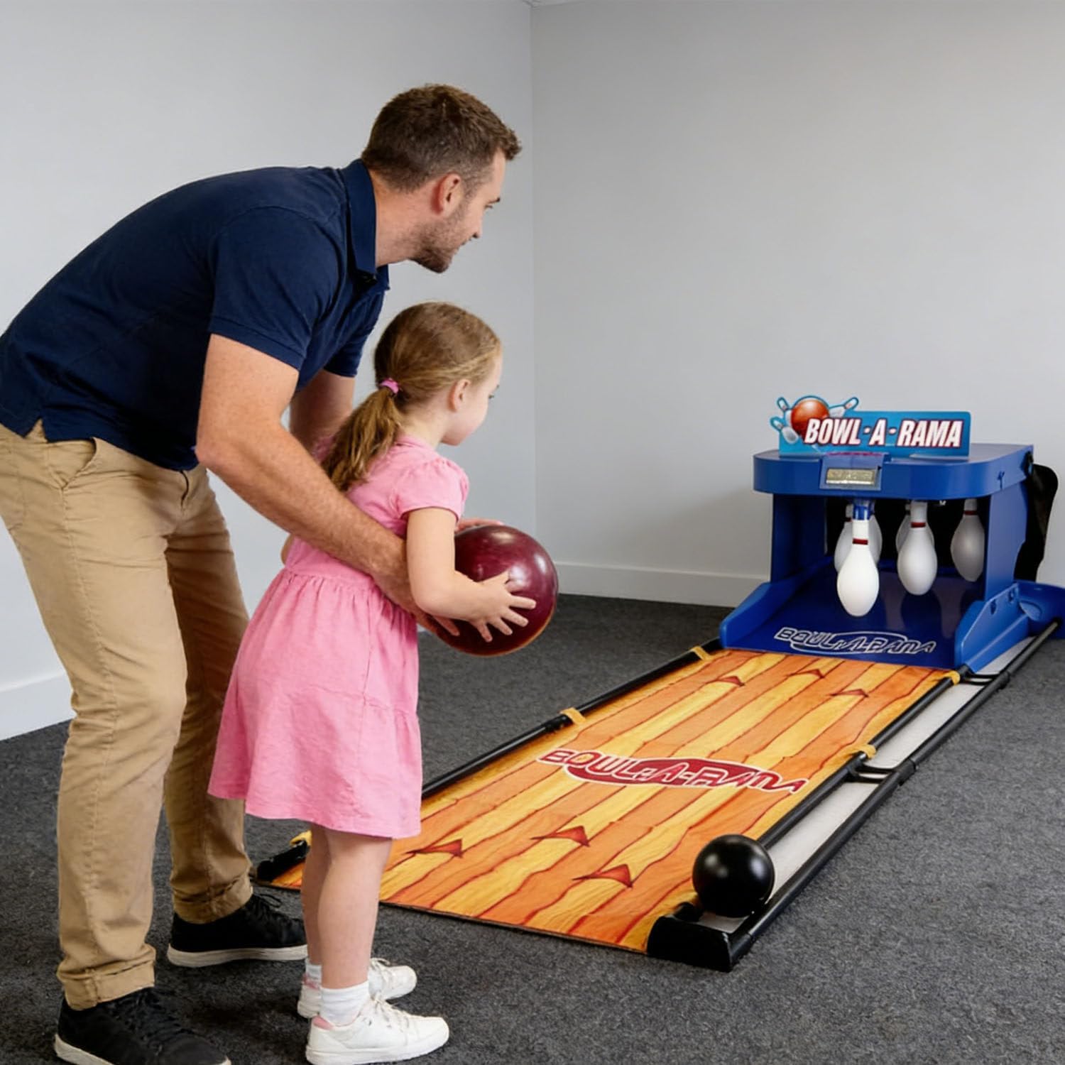 Interactive Bowling Game for Kids, Electronic Bowling Alley with LED Scoreboard, Automatic Pin Reset, Lights & Sound Effects for Home Party Family Entertainment 2m/6.56ft