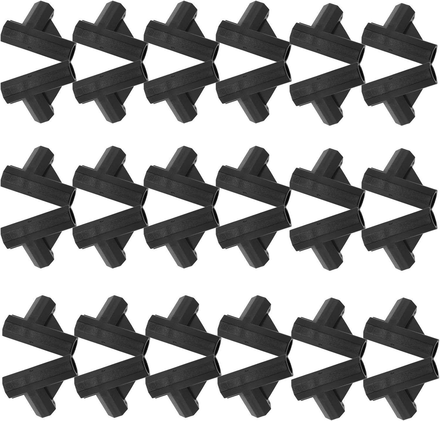 CALLARON Three Way Connector for Camping and Outdoor Travel with 12mm Diameter and Hole Nylon Black 50pcs Versatile Fit Plastic Tee Fitting for Outdoor Storage Rack Accessories