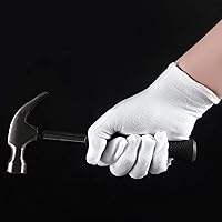 Vista 3 de 6 pares de guantes de algodón blancos para manos secas con eccema, guantes de spa hidratantes - Guantes de trabajo con forro para servir, disfraz e