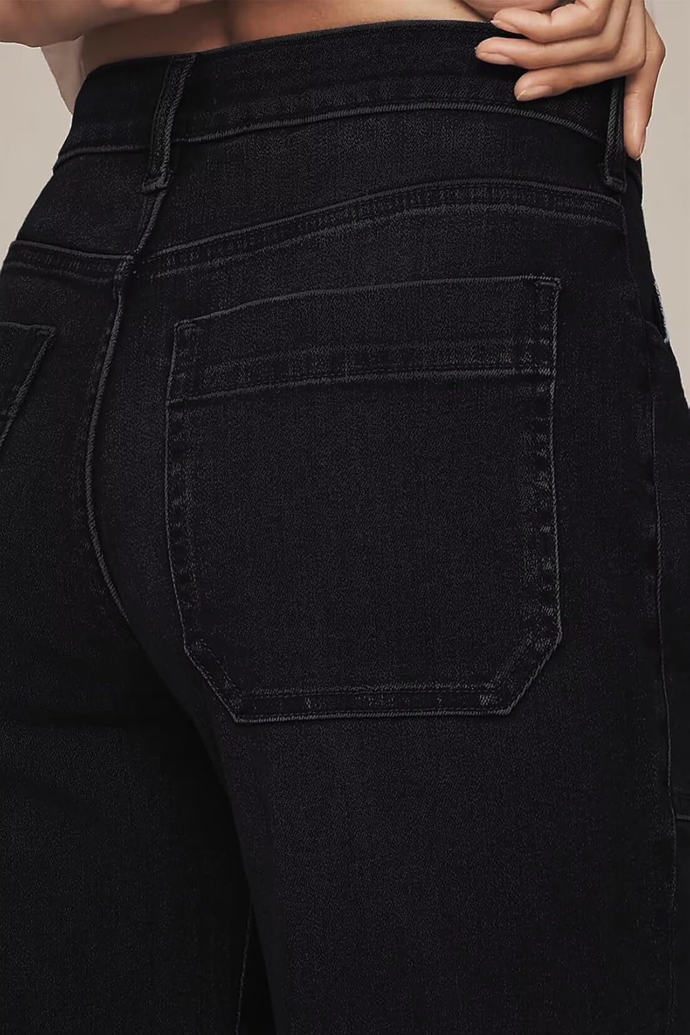 Allimy Women's High Waisted Wide Leg Baggy Front Pockets Jeans – Trendy 2026 Collection - Image 4