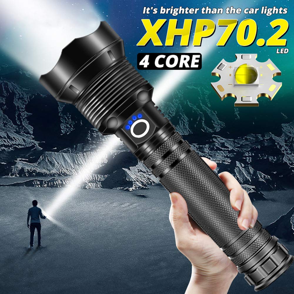 Haute Puissance Lampe De Poche LED Super Bright Lumière en Alliage D'aluminium De Chargement USB Extérieur Lampe De Poche Projecteur De Poche Lumière Camping en Plein