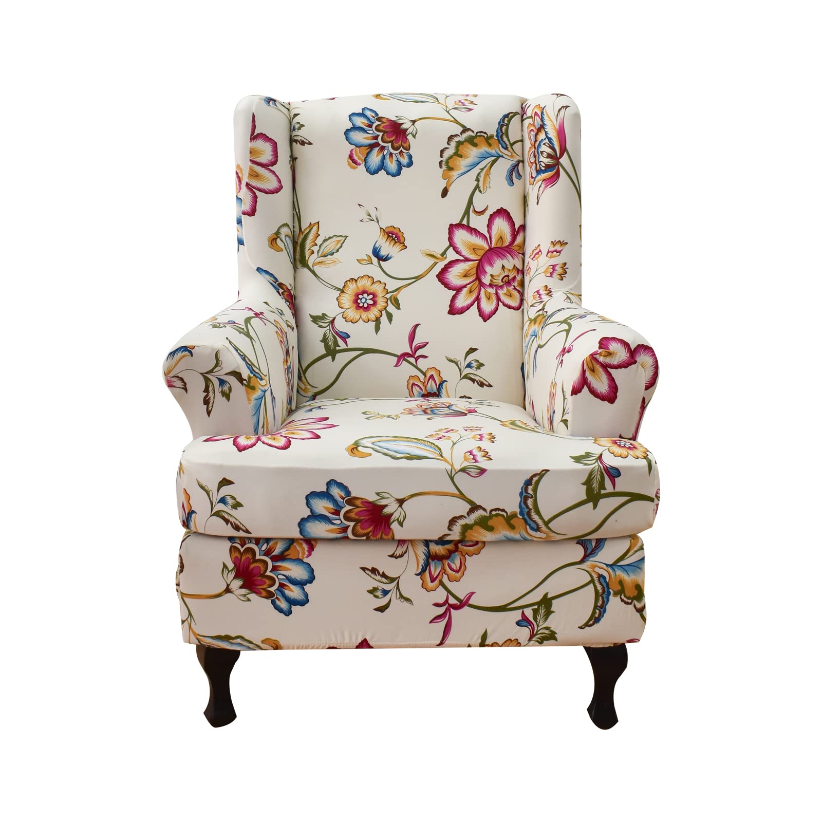 HAOYONG Wing Chair Slipcovers Printed Wingback Chair Covers 2 Pieces Wingback Armchair Slipcover Stretch Chair Slip Covers Washable Armchair Protector