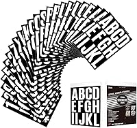 Vista 8 de 24 hojas de 5 cm de letras autoadhesivas en vinilo, letras mayúsculas adhesivas, pegatinas del alfabeto, número 318, letras autoadhesivas, pegatinas