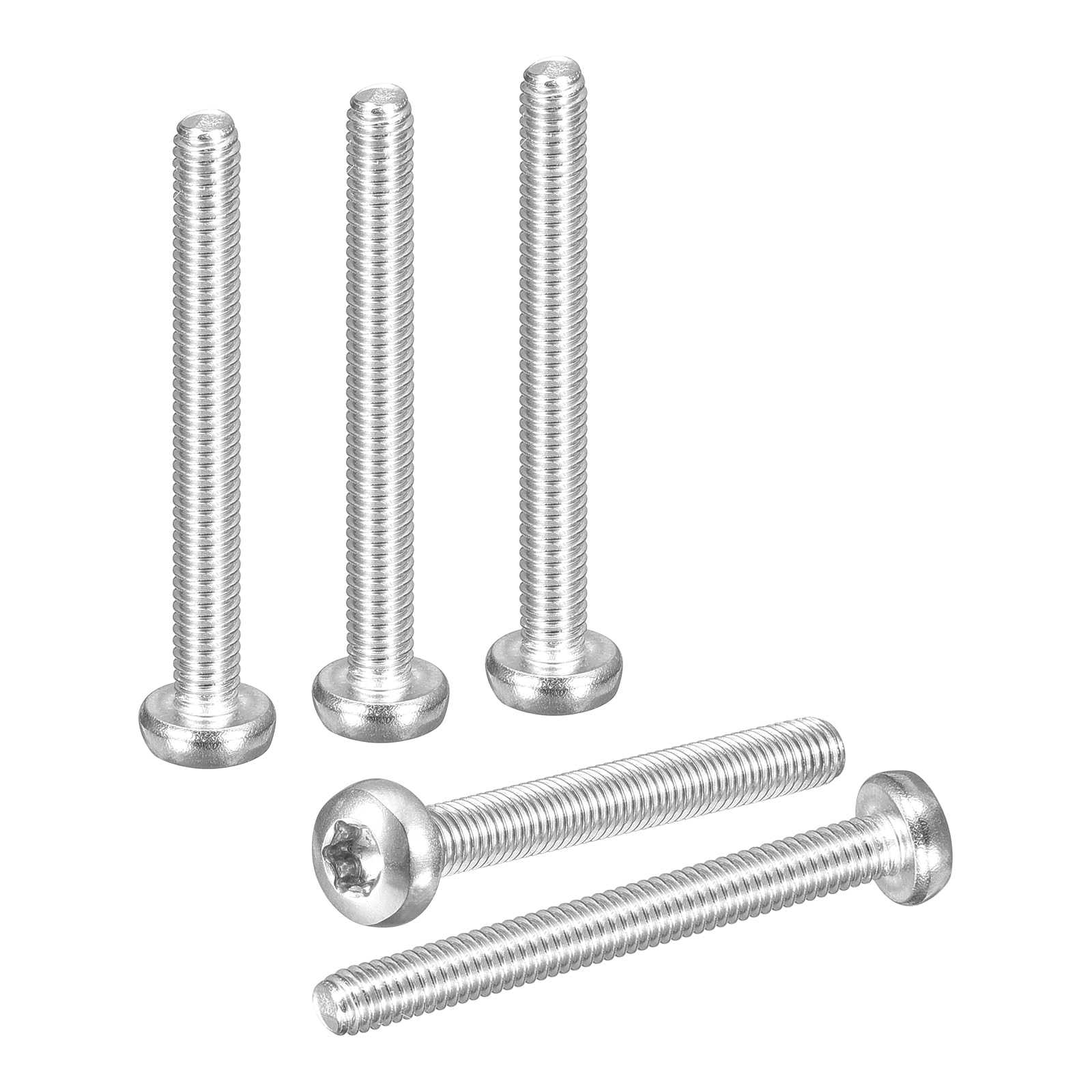 DTGN M4x35mm Pan Head Torx Security Screw - 20Pack - Good for Machinery - 316 Stainless Steel Button Head Torx Bolt Star Drive Security Fasteners - Silver Tone