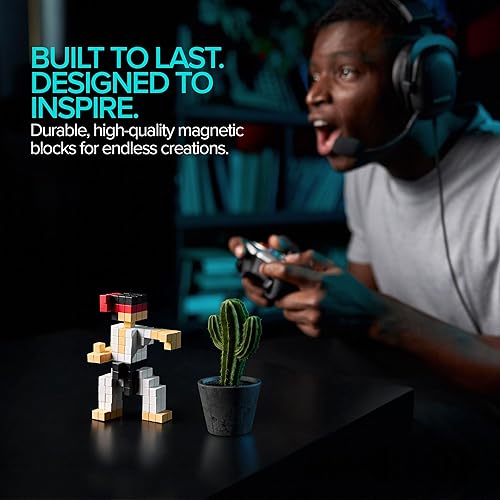 Miniatura 7 de PIXIO 50 bloques de construcción magnéticos para niños y adultos, bloques magnéticos, juguetes de construcción de cubos magnéticos, juegos de