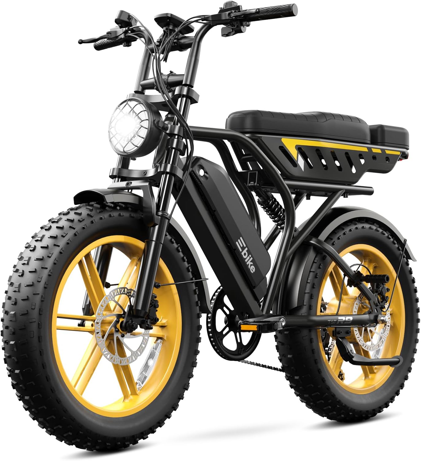 TST Electric Bike for Adults 1500W Peak 20" Fat Tire All-Terrain E-Bike 60/130 Miles 28 MPH Electric Dirt Bike - 48V 15/30 AH Battery Tested to UL 2849 Powered Electric Bicycle