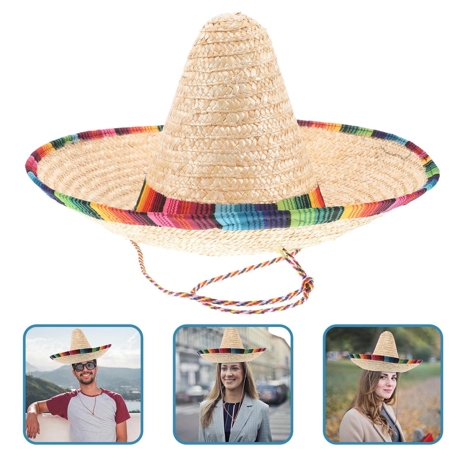 PACKOVE Sombrero Mexicano de Duradero y Accesorio para Disfraces y Fiestas Temáticas Diámetro Diseño Colorido para Adultos y Celebraciones