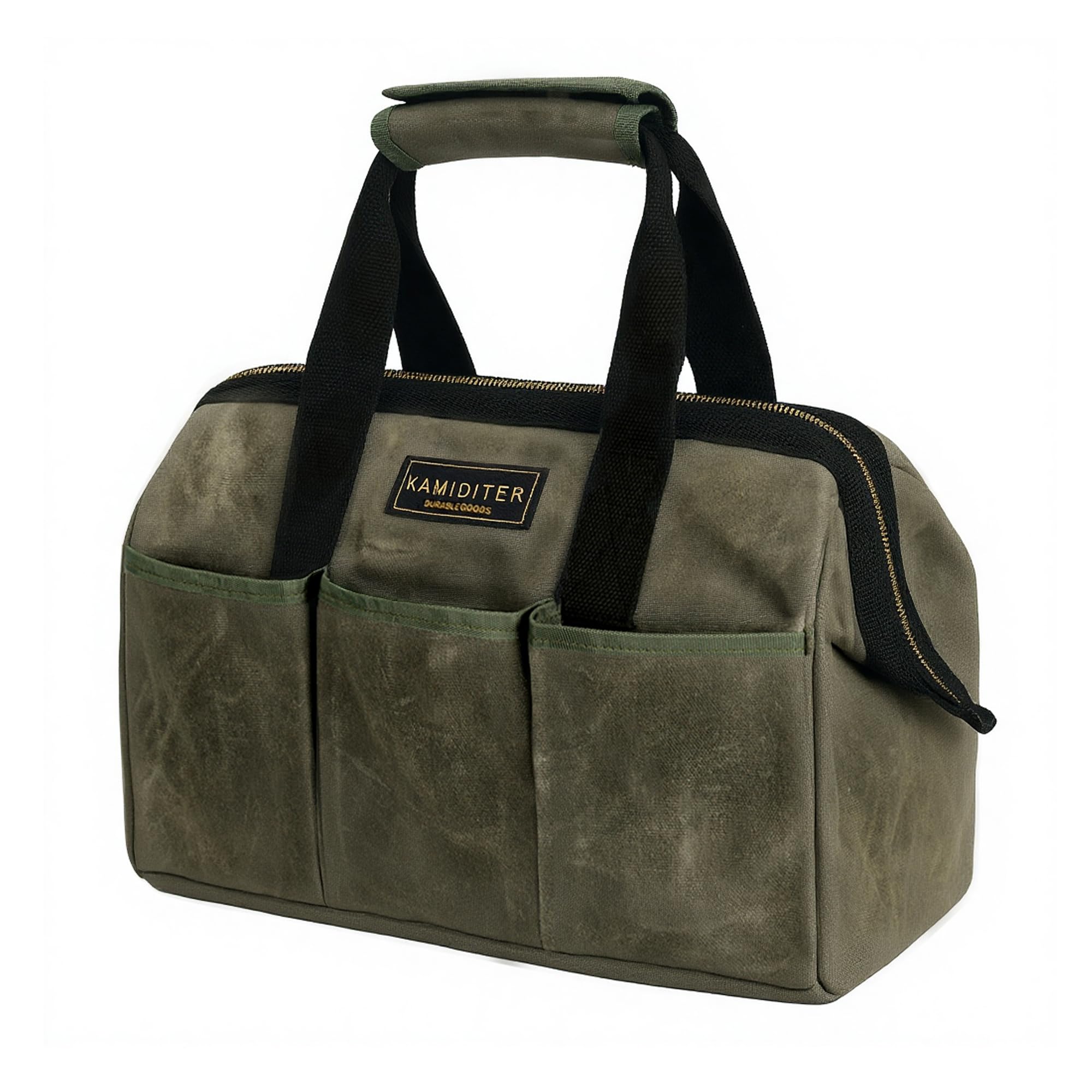 15 Inch Tool Bag, Heavy Duty Wide Mouth Water-Resistant Tool Bag, Tool Tote with Handle for Tools, Wrenches, Screwdrivers (15 X 7.8 X 11.5 inch) |