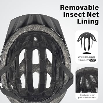 Youth Adult Road Bike Helmet, Men Women Adjustable Mountain Bicycle Helmet with Detachable Visor, 2 Sizes for Age 8-14+ Youth, Kids, Adult