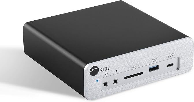 SIIG 8K Thunderbolt 3 Laptop Docking Station, Dual M.2 NVMe Slot, 96W PD Charging, DisplayPort 1.4 SD Card Reader, 2X USB 10G Ports, 2X USB 5G Ports, Gigabit Ethernet, TAA Compliant JU-DK0K11-S1