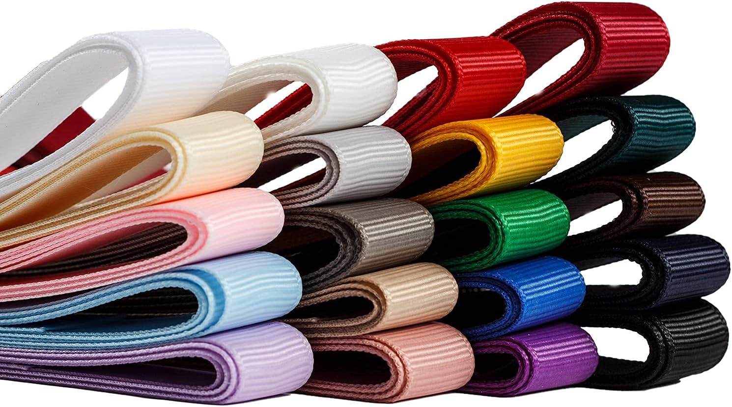 NOYI TRAXD 5/8 inch Polyester Grosgrain Ribbon 20 Colors 2 Yards X 20 Colors Each Total 40 Yds Per Package for Crafts, Hair Bows, Gift Wrapping, Wedding Party Decoration and and More : Kitchen & Dining