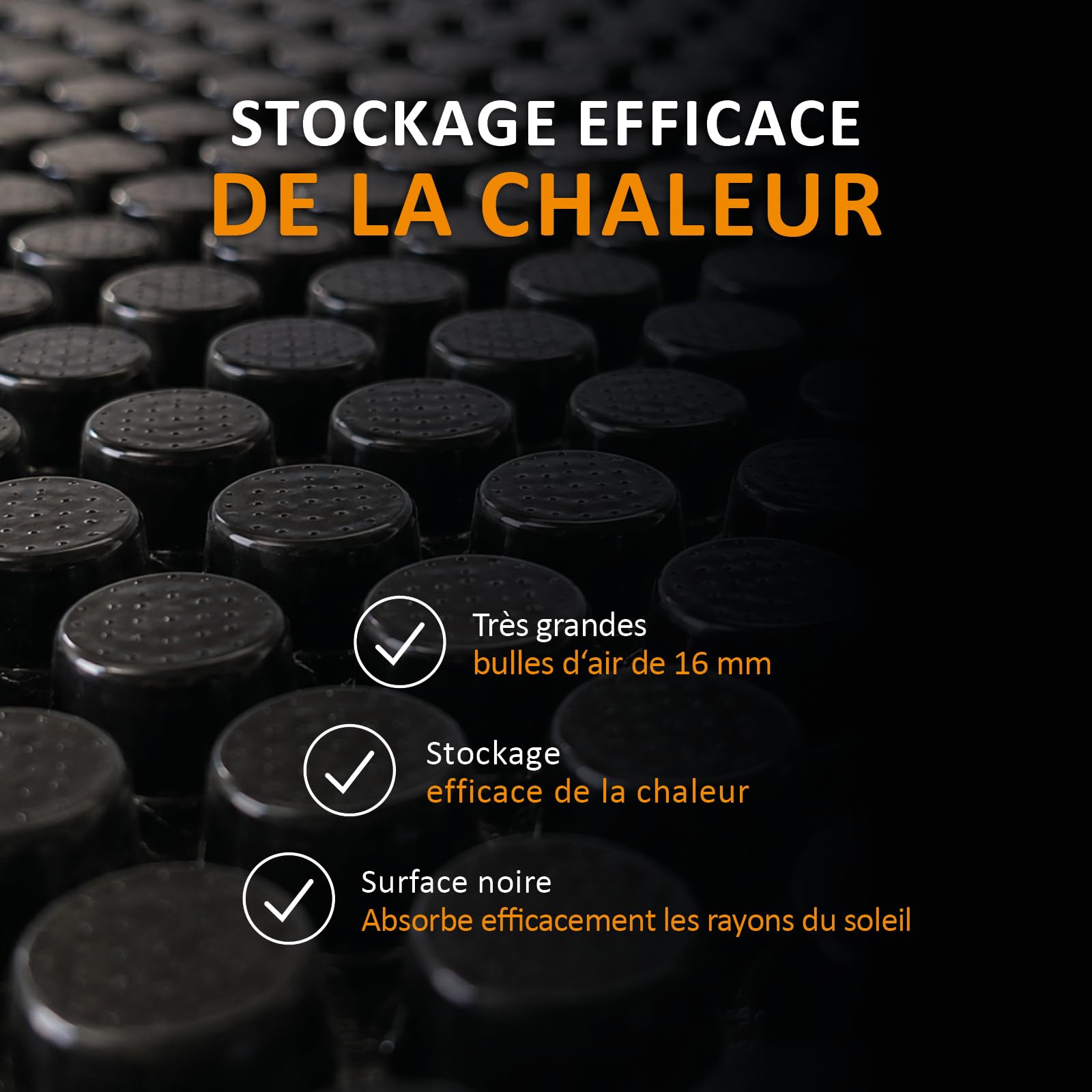 Steinbach Bâche Solaire Plus Ultra 4 pour Bassin rectangulaire 732 x 366 cm - H41214Z - Noir des Deux côtés - Épaisseur du matériau : 400 μm - Bulles d'air de 16 mm - Réduit l'évaporation - Réduit la