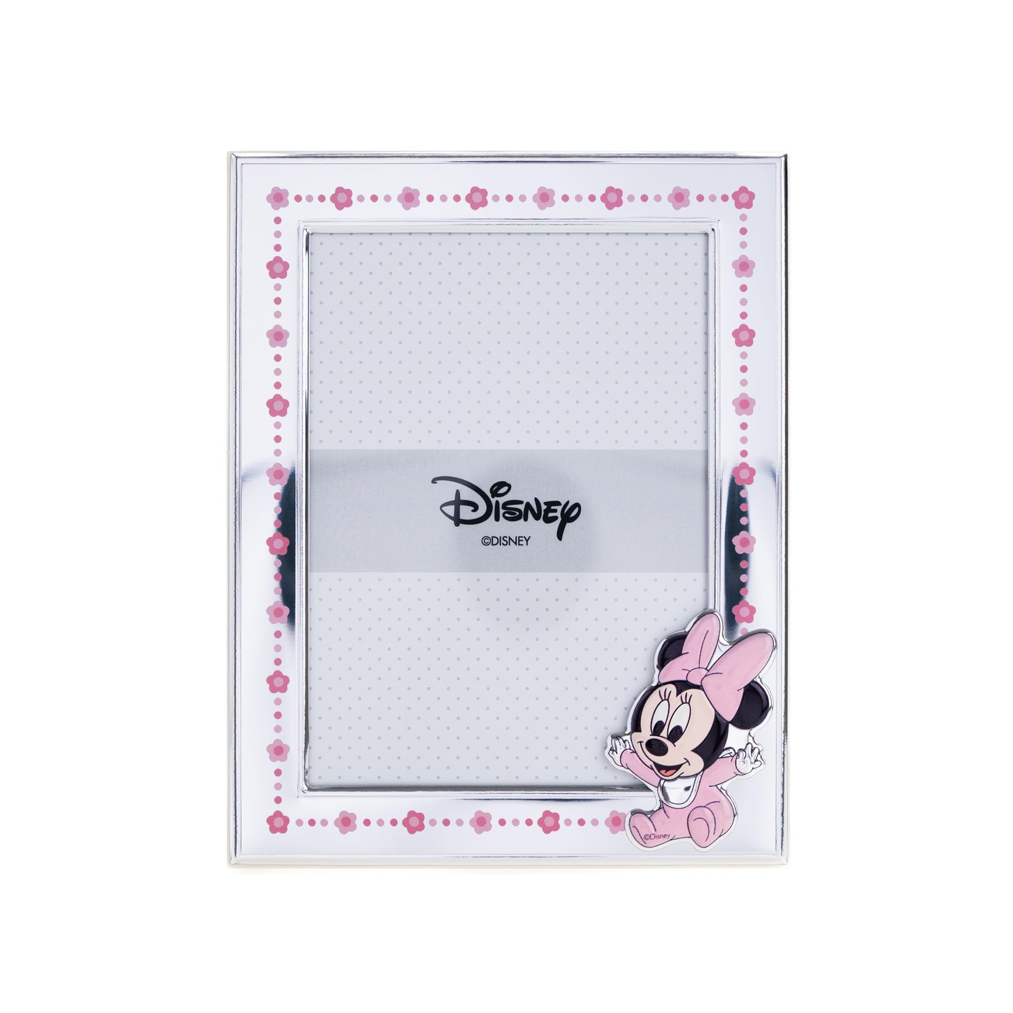 VALENTI & CO. Disney Baby - Minnie - Silver Photo Frame for Children, Christening, Birth or Birthday Gift Idea (13 x 18 cm)
