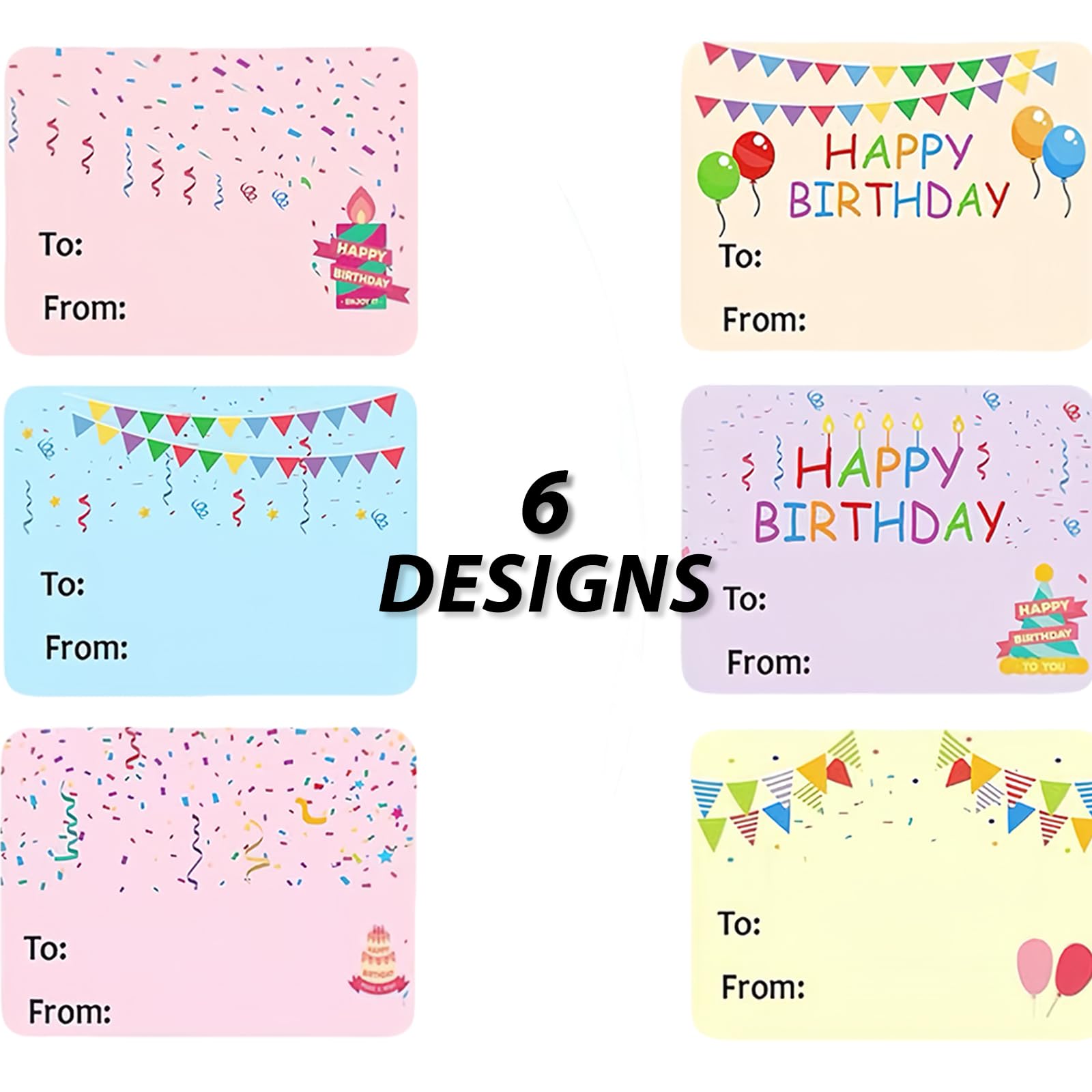 Lot De 500 étiquettes Cadeaux Autocollantes - Motif Joyeux Anniversaire - 1,5 X 2 Pouces - Pour Emballage Cadeau, Fête, Organisation