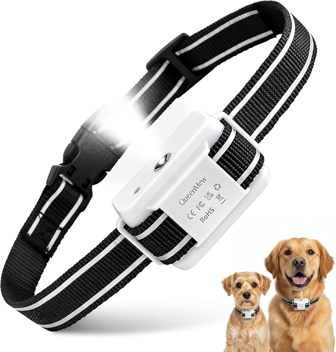 Citronella Dog Bark Collar, Dog Bark Collar for Large Medium Small Dogs, Bark Collar with Adjustable Spray & Sensitivity, Rechargeable Anti-Bark Collar for Dogs with Safe, 2 Collar Straps(White)
