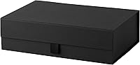 Vista 2 de Purple Q Crafts Caja de Regalo Rígida Acanalada Negra con Tapa de Cierre Magnético 14" x 9" x 4" Cajas de Favor Rectangulares con Elegante Acabado