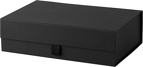 Miniatura 2 de Purple Q Crafts Caja de Regalo Rígida Acanalada Negra con Tapa de Cierre Magnético 14" x 9" x 4" Cajas de Favor Rectangulares con Elegante Acabado