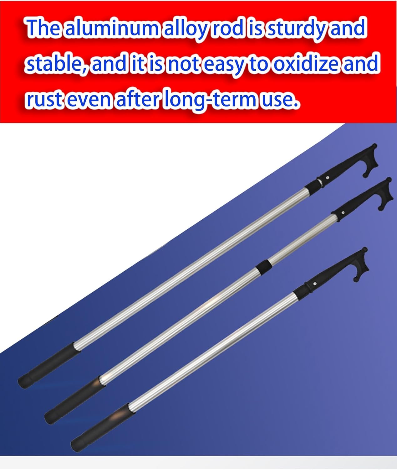 Multi-Purpose Telescoping Boat Hook, Heavy-Duty Aluminum Construction for Marine Docking, Rescue Operations and Salvage Tasks