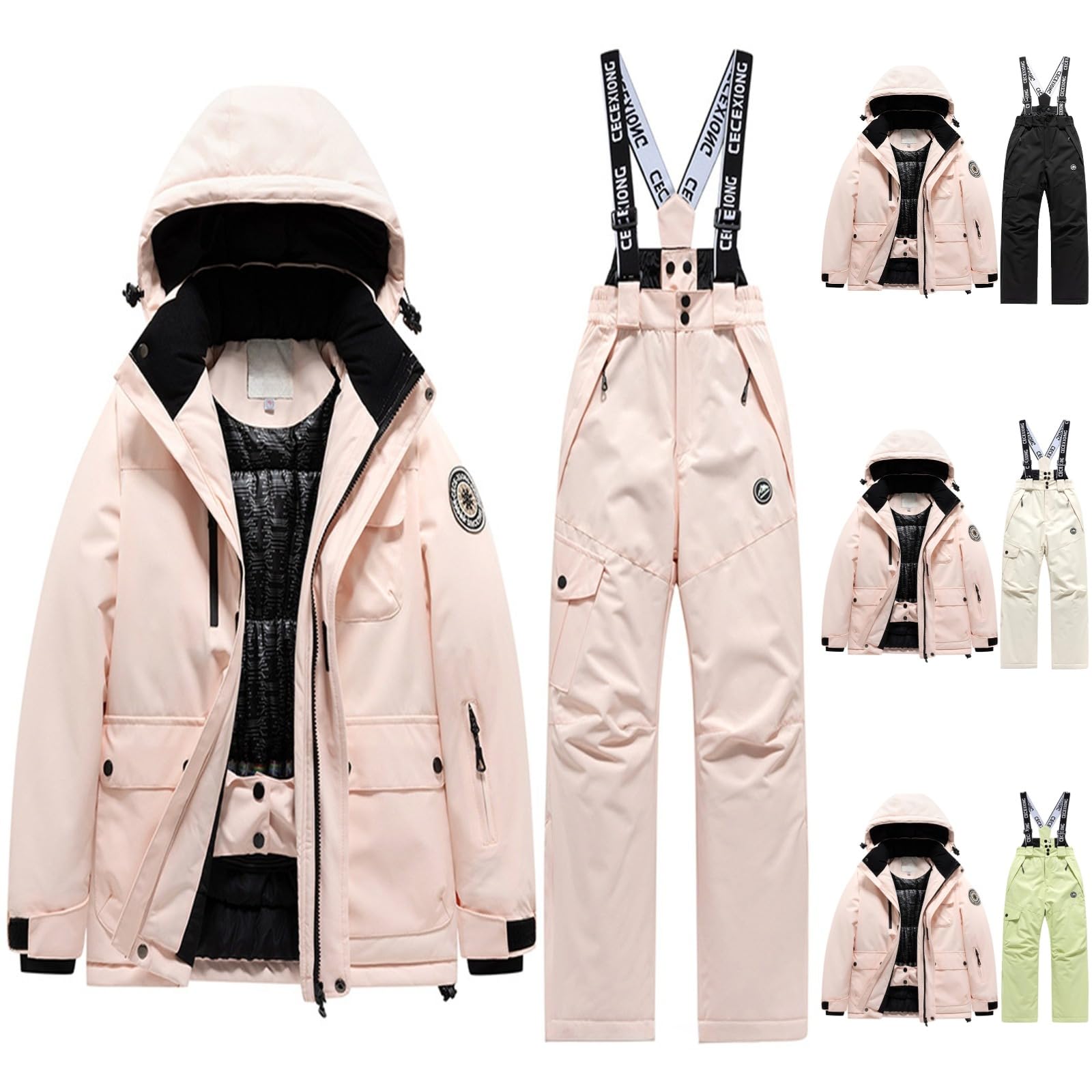 Traje de esquí infantil de una pieza impermeable – Ropa de nieve cálida y transpirable con capucha para niña de 5 a 14 años – Traje al aire libre de esquí y snowboard