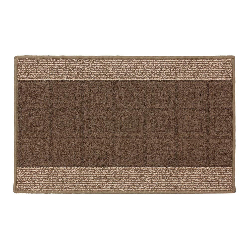 JVL Palmero Machine Washable Latex Backed Carpet Door Mat, Brown/Beige, 40 x 70 cm - Image 3