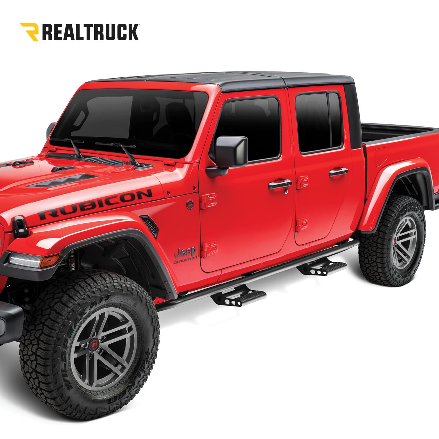 RealTruck RKR Step System for Jeep Wrangler JL | Cab Length, Tubular Steel, Textured Black | J182RKRS2 | Fits 2018-2024 Jeep Wrangler JL 2-Door SUV, SRW Gas