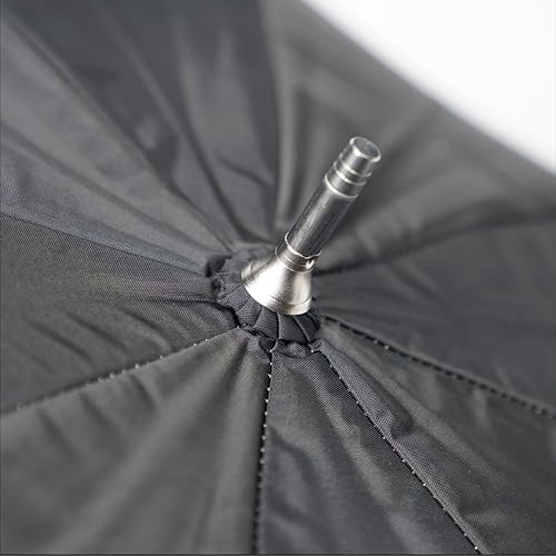 Miniatura 5 de BRITEK Paquete de 2 Paraguas reflector de estudio profesional de 32 pulgadas (31.5 in) negro + blanco con funda protectora, piezas de metal para