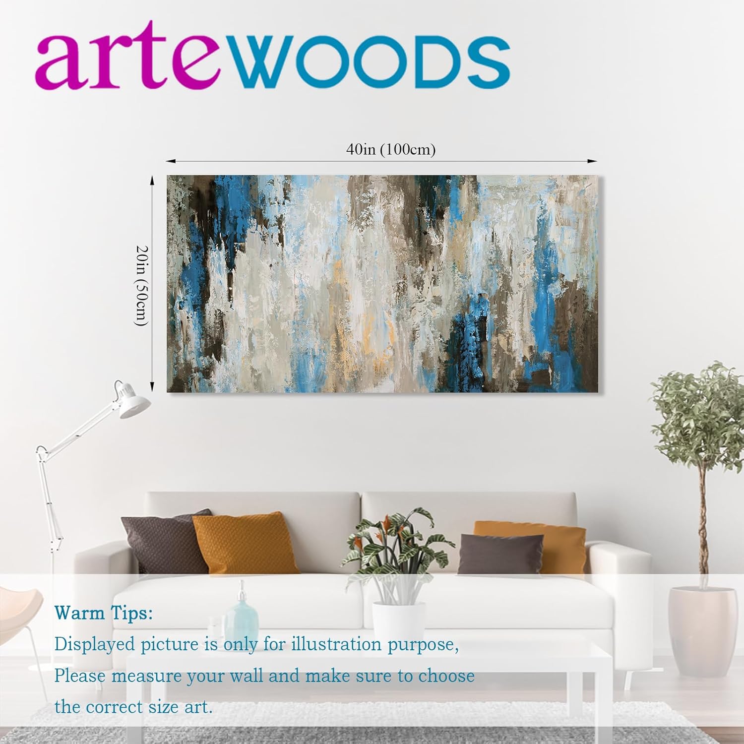 Abstract Wall Art Canvas Pictures Wall Decor Modern Abstract Artwork Contemporary Wall Art Decor for Bedroom Living Room Bathroom Kitchen Office Home Framed Ready to Hang 20" x 40"