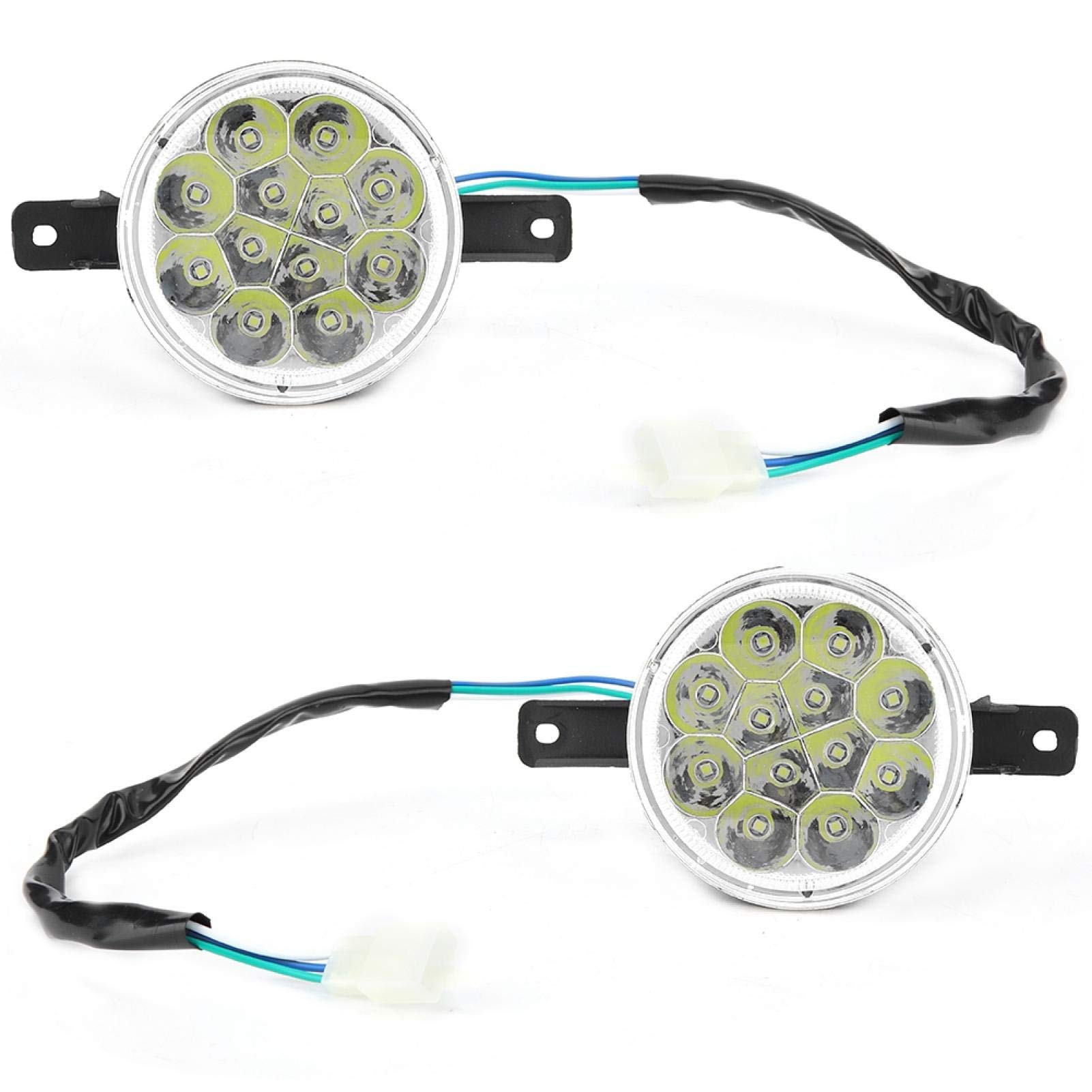 Phares Moto LED 12V Gauche Droite - Lot De 2, En ABS, Compatible Bull Farm Quad Dirt Bike ATV 150cc 250cc