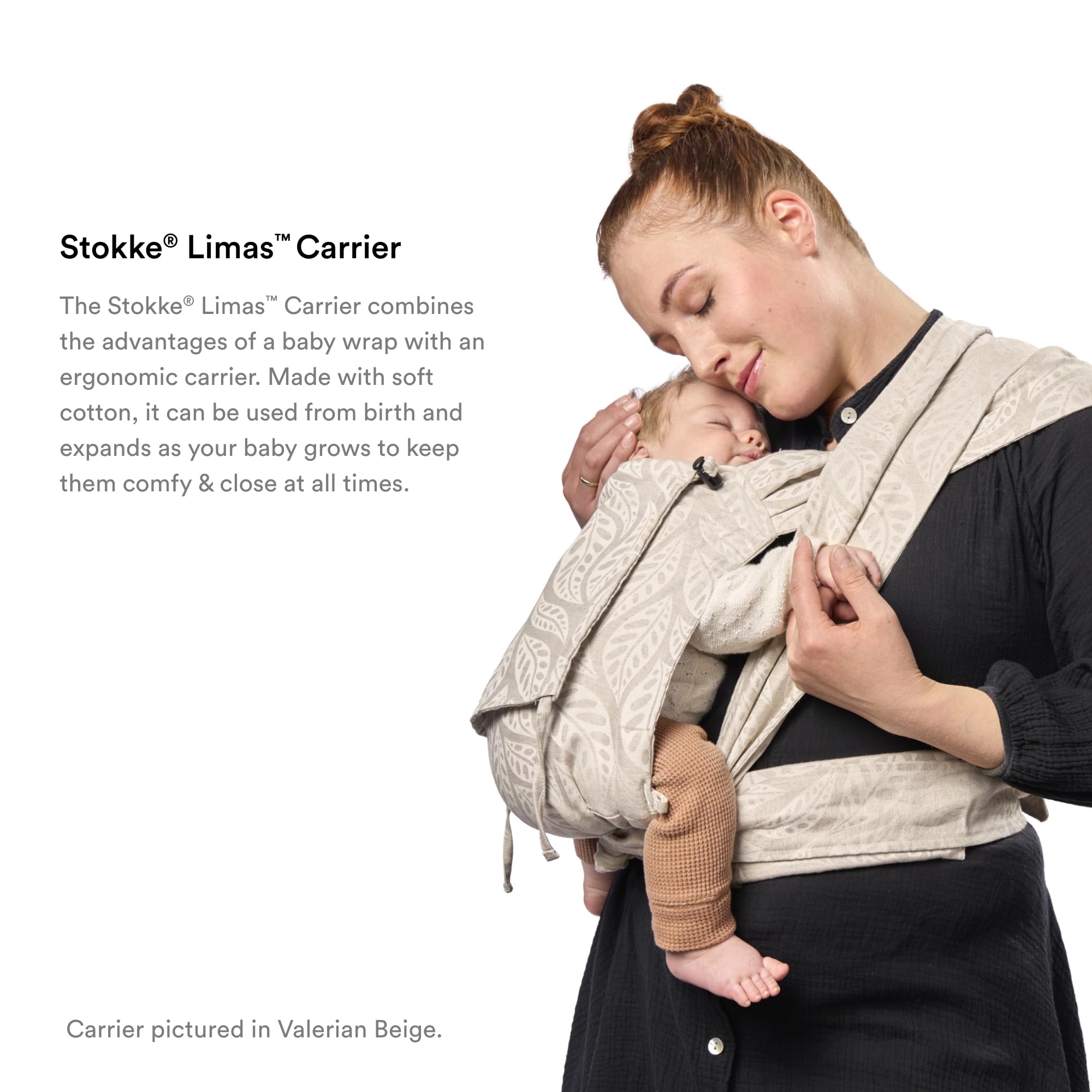 Stokke Limas Carrier, Turquoise Grey Melange, 2023 Version (OCS), Newborn Half-Buckle Baby Carrier, Three Carrying Options - Image 3