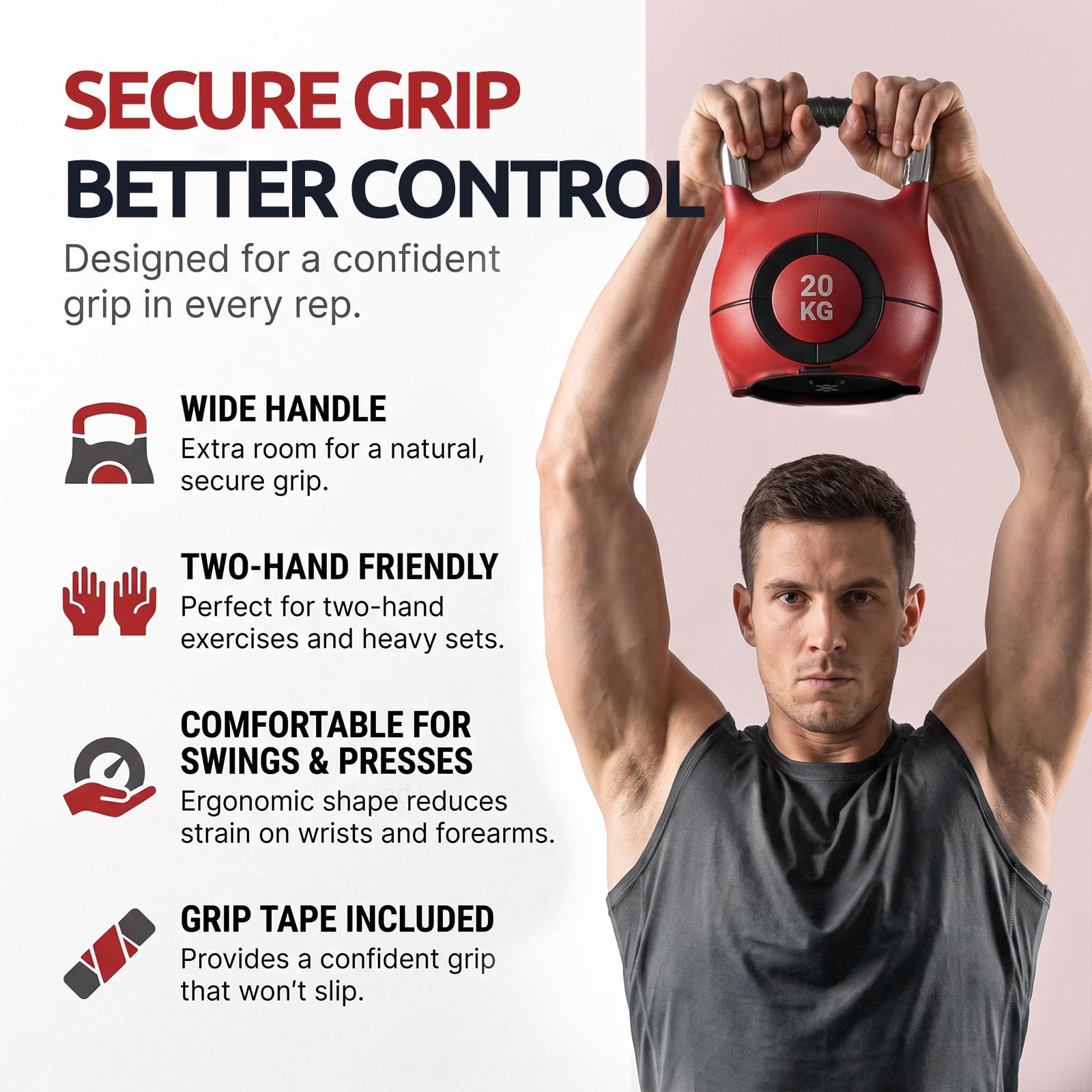 LIFERUN Kettlebell zestaw hantli 7 w 1 | Hantle kulowe do domu na siłownię, zestaw 6 hantli obciążeniowych, sprzęt fitness do domu