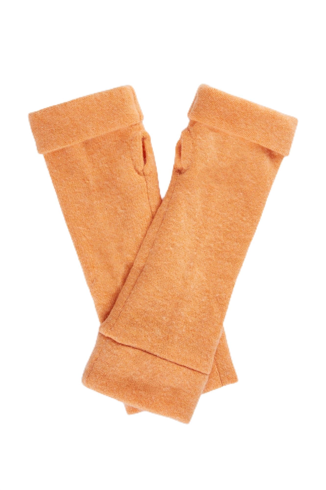 Turtle Doves 100% Recycled Cashmere Fingerless Gloves Peach