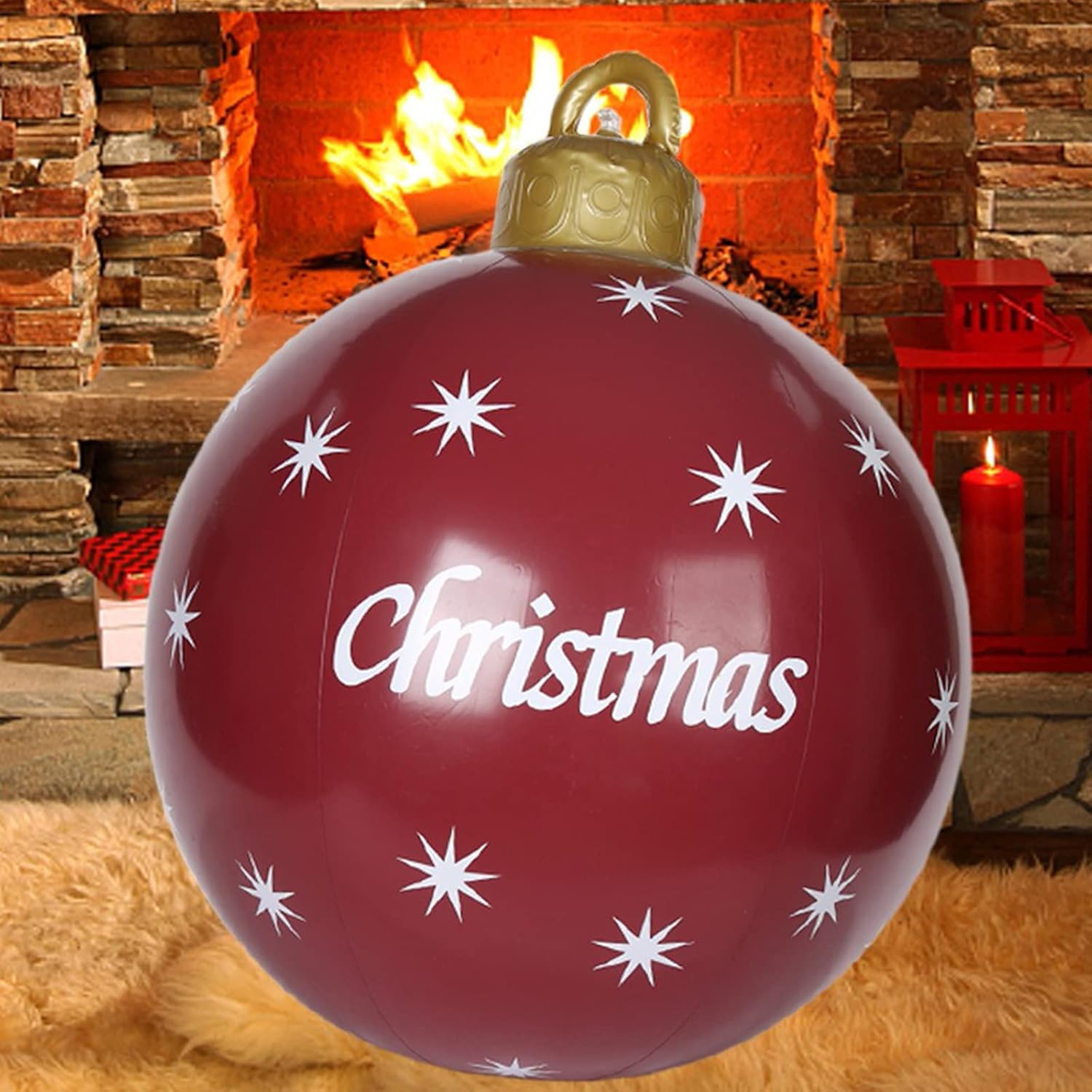 Giant Christmas PVC Inflatable Decorated Ball Ornaments, 24