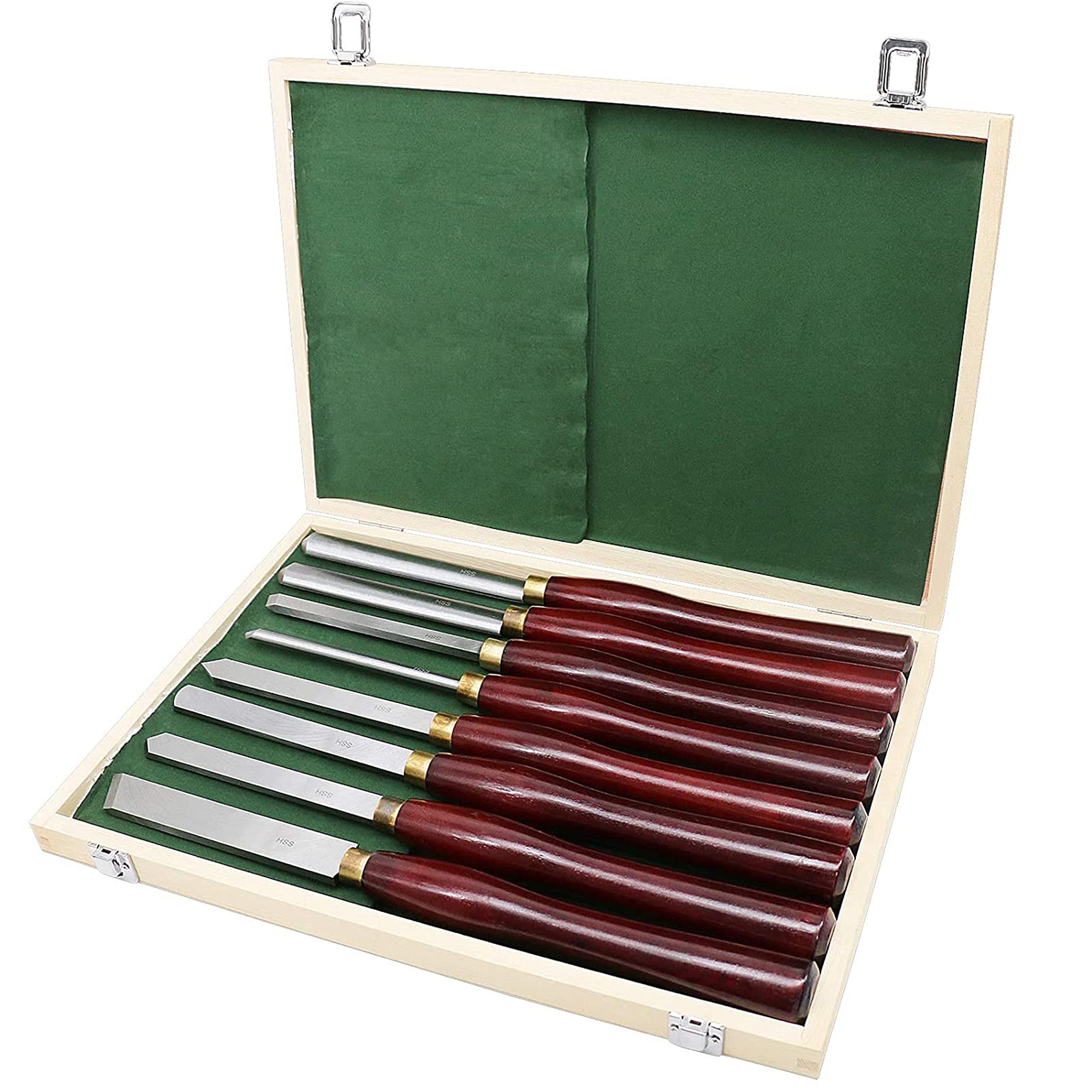 Scalpello Per Tornio 8 Pezzi Scalpelli Per Legno Lame in Acciaio HSS Utensili Per Tornitura in Legno Scalpelli Per Lavorazione Del Legno Per Carpentieri, Intagliatori, Artisti, Strumen