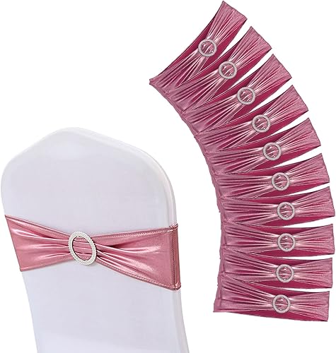 Miniatura 1 de Kweetle 80 fajas para sillas lazos elásticos de elastano para silla bandas elásticas para fundas de silla con hebilla deslizante para bodas fiestas