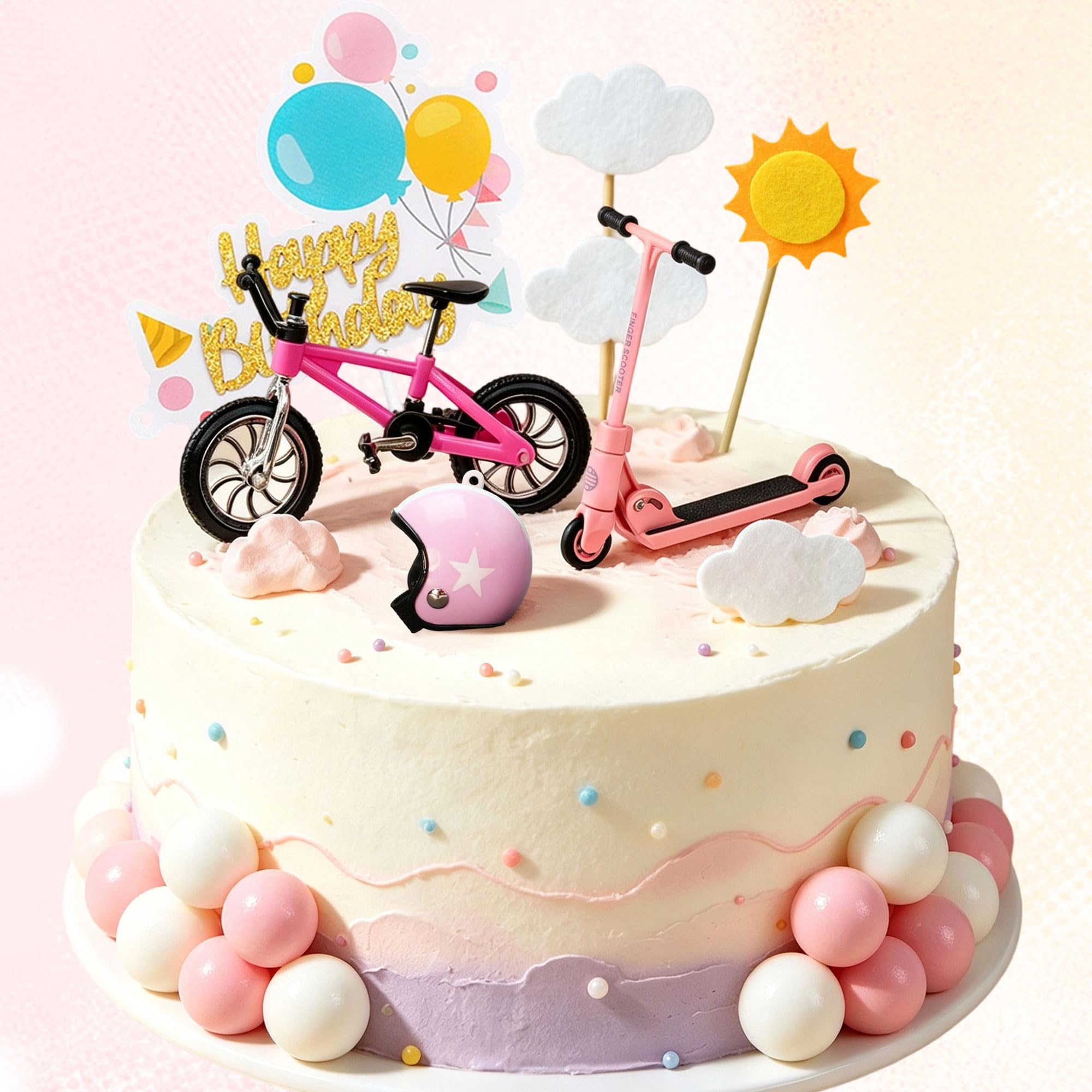 Bicycle Girls Cake Topper Bike Scooter Cake Decorations