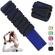 BECOJADDE Ankle Weights for Women Wrist Weights Set of 2 (1 lb/2 lb Each) Adjustable Arm Leg Weight for Womens Men Suitable for Walking Swimming Running Pilates Yoga Gym
