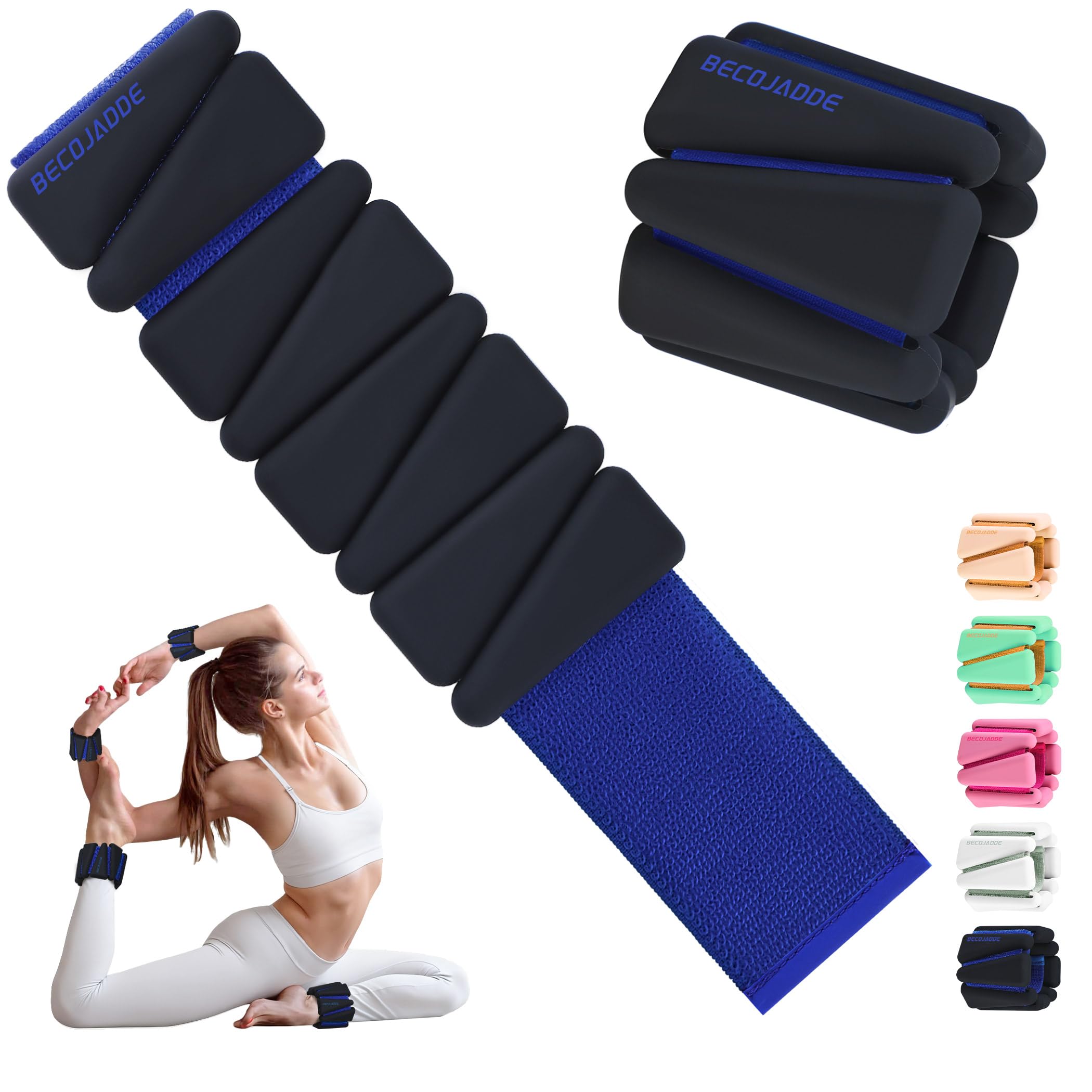 Ankle Weights for Women Adjustable Wrist Weights Set of 2 (1 lb/2 lb Each)