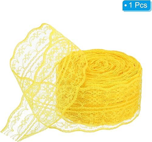 Miniatura 3 de PATIKIL Cinta de encaje de 1.8 pulgadas x 25 yardas, rollo de costura de encaje no elástico, paquete de regalo, envoltura floral para fiesta,