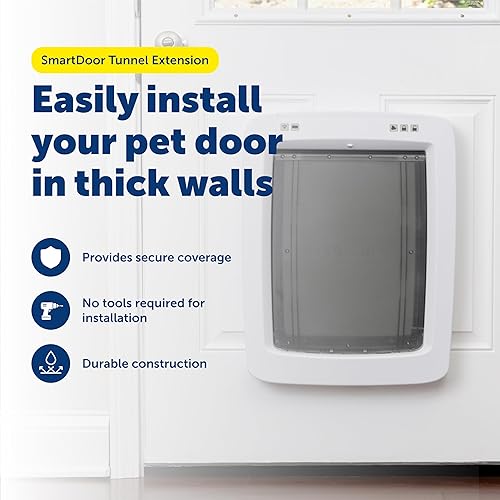 Miniatura 2 de PetSafe SmartDoor - Extensión de túnel para puerta de mascotas conectada  Extensor de profundidad de plástico de 2 pulgadas de larga duración