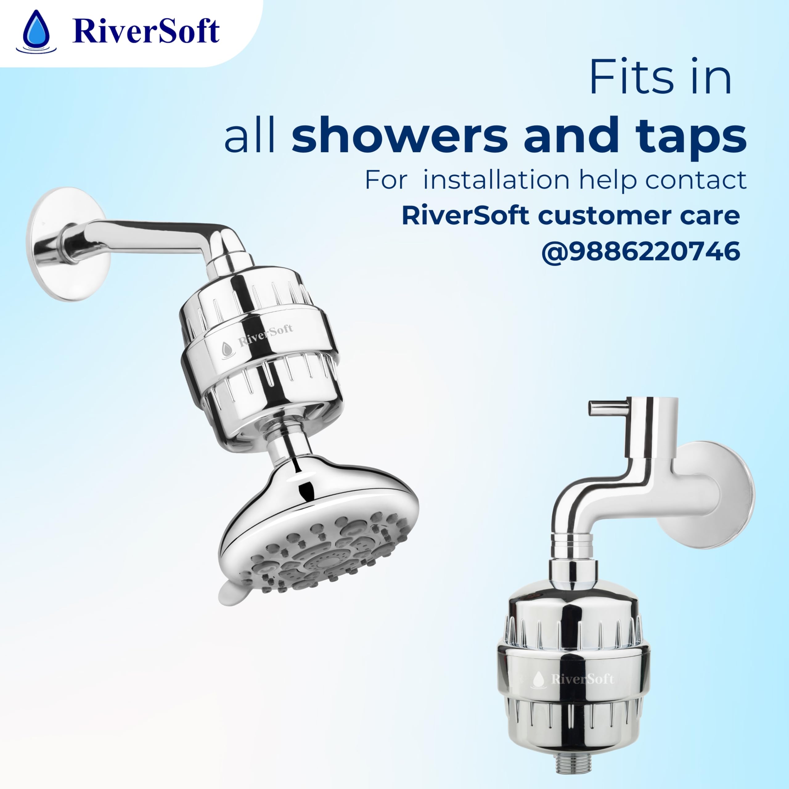 RiverSoft SF-15 Shower Filter - Hard Water Protection -3
