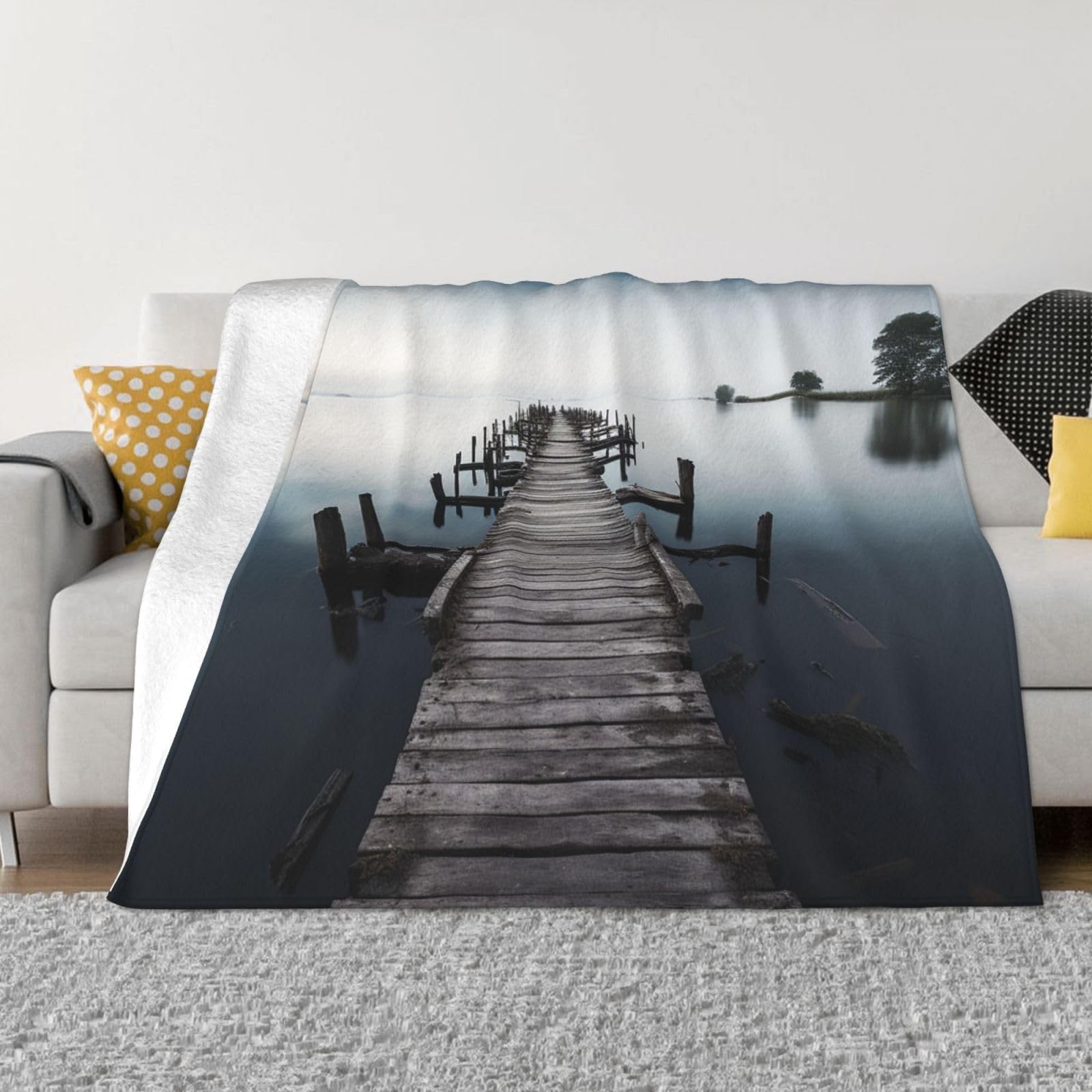 Couverture lit flanelle jeté canapé polaire chaude 127x101