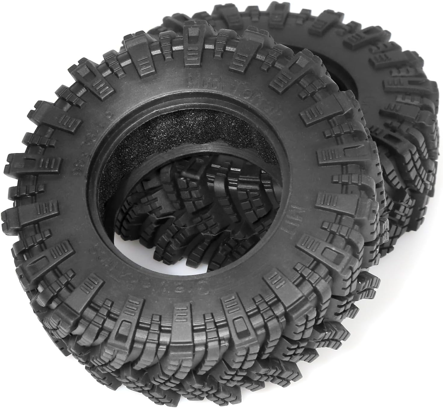 REDSPIDER 1.9 Crawler Tires Rubber 1.9 Tires(4PCS) RC Crawler Tires with Foam Insert,1/10 RC Crawler Tires 98mm/3.85inch for 1/10 RC Crawler Car SCX10,TRX4,SCX10 II