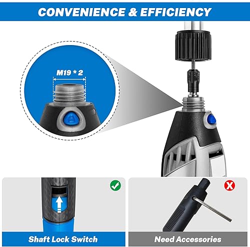 Miniatura 3 de SALIGTEKH Accesorio de herramienta rotativa de eje flexible, portabrocas sin llave de 132 pulgadas (0.031 in) a 18 pulgadas (0.126 in), cable de 36